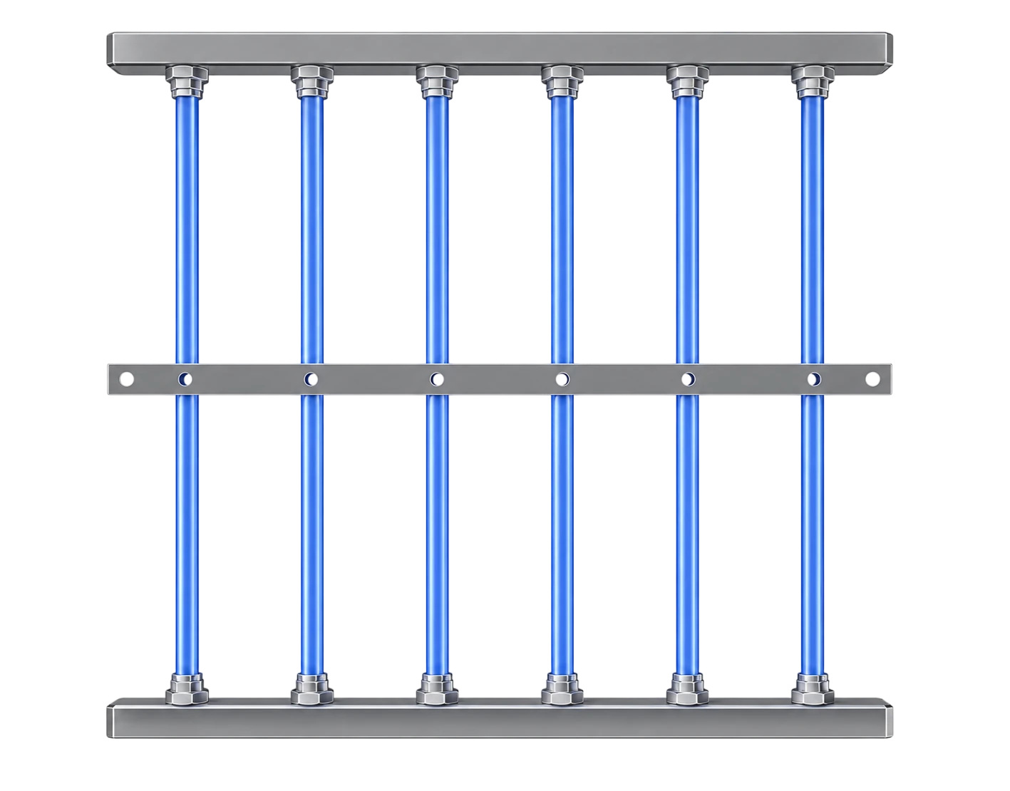 Parallel radiant panel diagram showing ceiling, wall and floor radiant cooling circuit